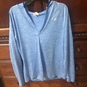 WOMENS UNDER ARMOUR BLUE DRY FIT HOODIE